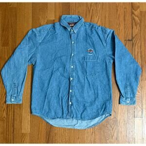 Vintage Hard Rock Cafe Denim Shirt Phoenix Save Planet Button Down Long Sleeve